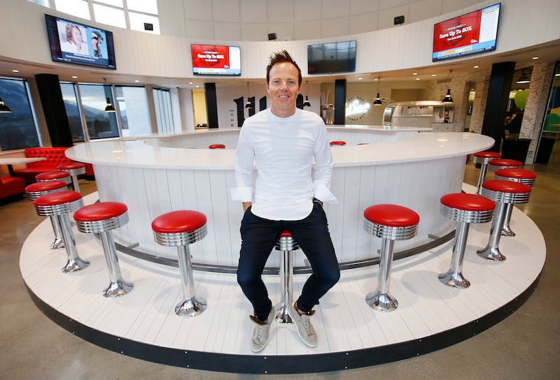 Qualtrics CEO Ryan Smith sits in the Hub at his business in Provo on Feb. 2, 2018. Qualtrics is a global leader in the realm of customer experience analytics and was acquired Sunday for $8 billion.