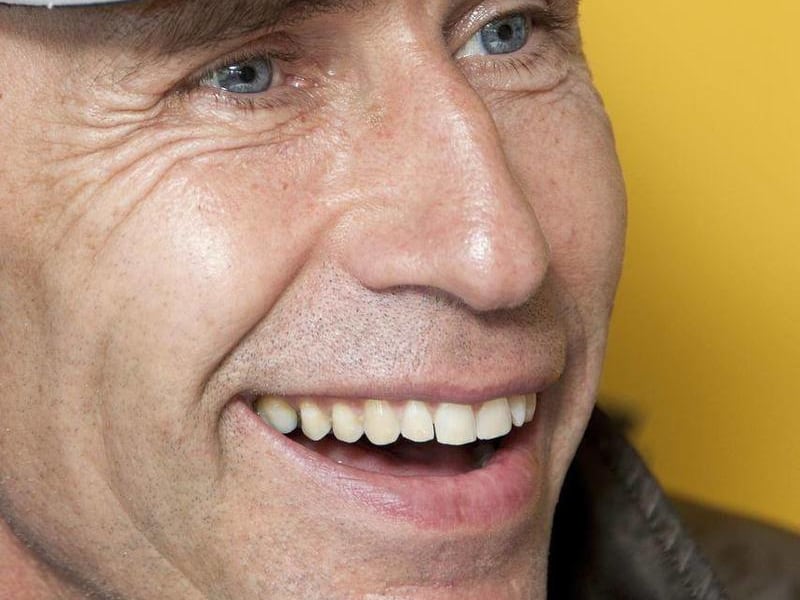 FILE - This Nov. 5, 2010, file photo shows Swiss pilot Yves Rossy during a news conference in Bercher, Switzerland. Rossy hopes to fulfill a dream, Friday May 6, 2011, by flying through the Grand Canyon with his jet-propelled wingsuit.