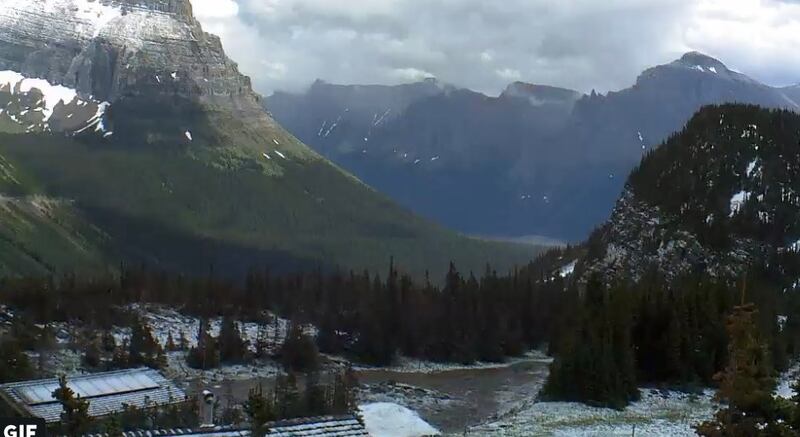 A low-pressure system brought light snowfall to parts of the northern Rocky Mountain Range on Monday, including in spots in Montana and Idaho.
