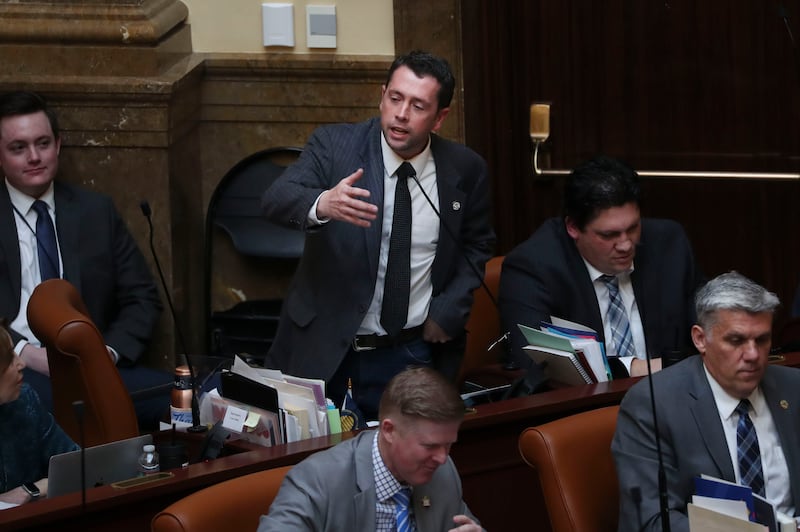 Rep. Casey Snider, R-Paradise, speaks about the income tax rate cut bill in the Utah House of Representatives.