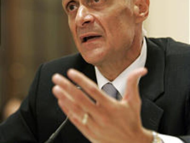 Homeland Security Secretary Michael Chertoff testifies Wednesday in Washington. DHS has dropped data project.