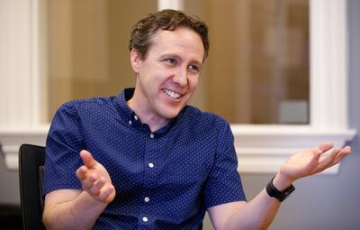 Cake CEO Kendall Hulet talks about the company's browsing app in Provo on Tuesday, May 8, 2018.