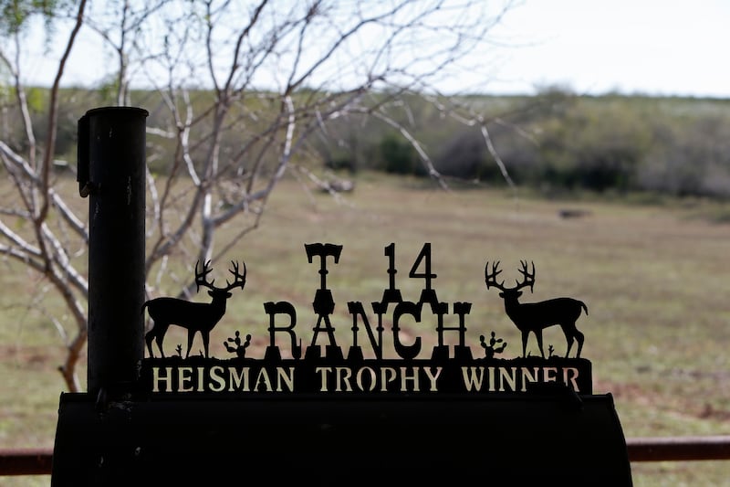 Detail of Ty Detmer's barbecue pit on his T14 Ranch Thursday, Nov. 15, 2018, near Freer, Texas.