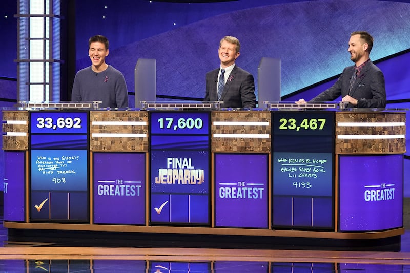 JEOPARDY! THE GREATEST OF ALL TIME - On the heels of the iconic Tournament of Champions, “JEOPARDY!” is coming to ABC in a multiple consecutive night event with “JEOPARDY! The Greatest of All Time,” premiering TUESDAY, JAN. 7 (8:00-9:00 p.m. EST), on ABC. (ABC/Eric McCandless)