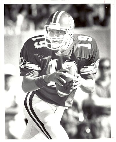 Utah quarterback Scott Mitchell led the Utes to a surprisingly lopsided victory over the BYU Cougars in 1988.