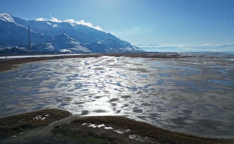I-80 near the Great Salt Lake on Tuesday, Feb. 7, 2023.