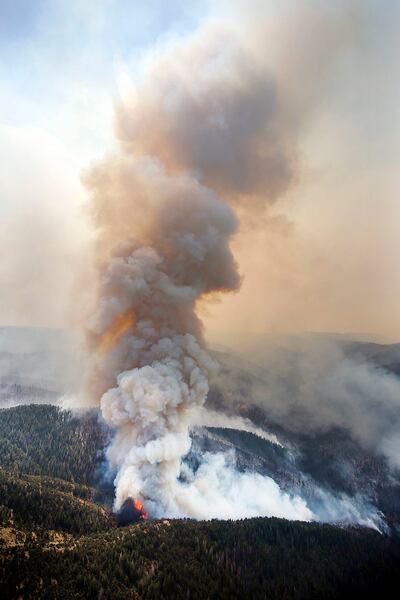 The Coal Hollow Fire burns on Thursday, Aug. 9, 2018.