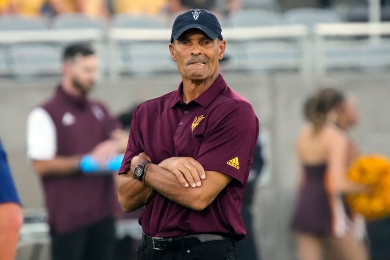 Arizona State head coach Herm Edwards in a college football game against Northern Arizona.