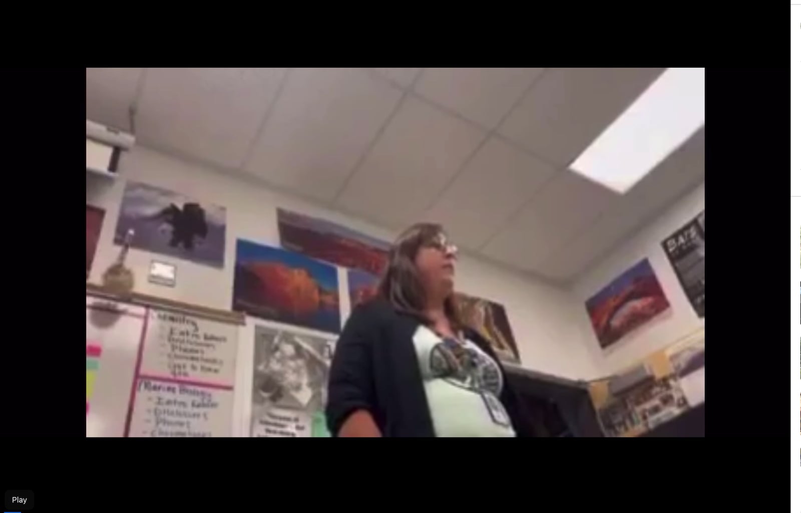 A Lehi High School teacher is seen in a video of her sharing her political beliefs that circulated on social media.