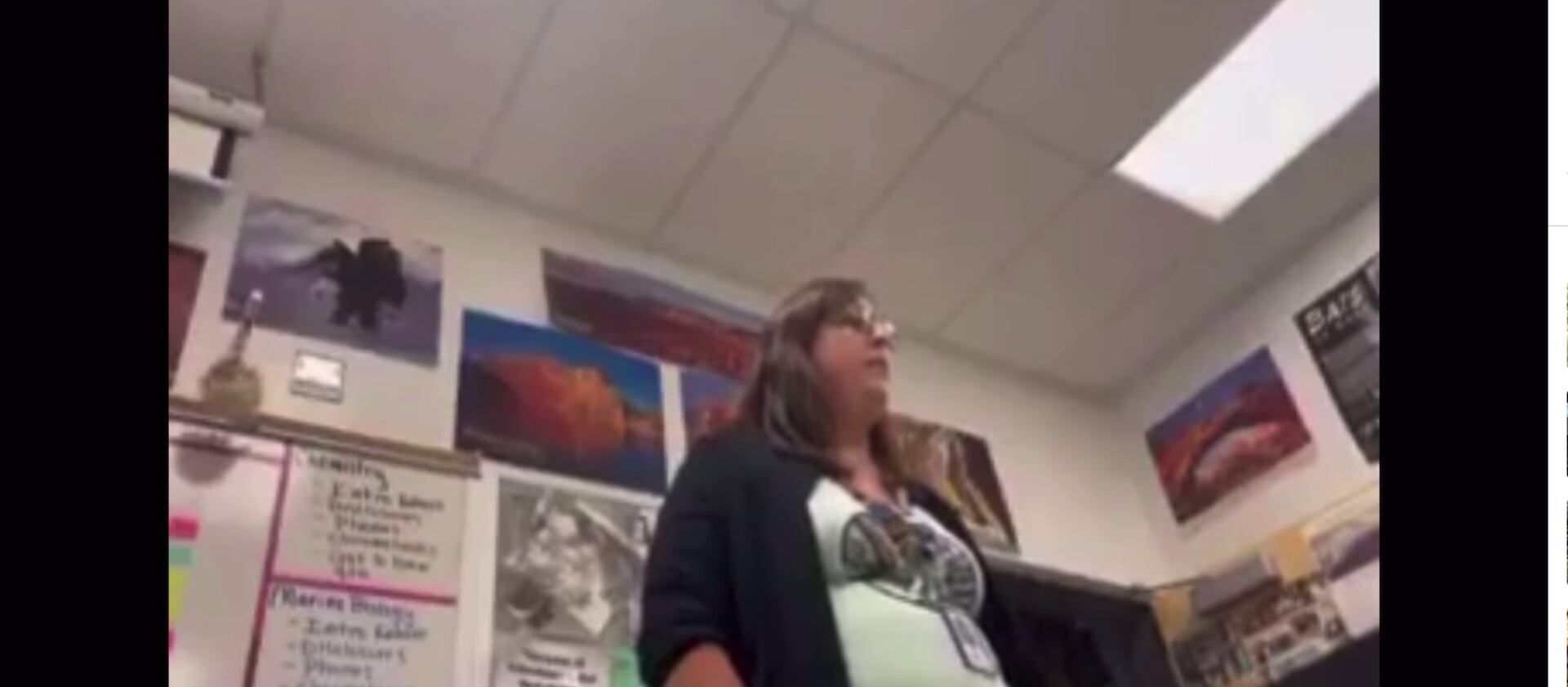 A Lehi High School teacher is seen in a video of her sharing her political beliefs that circulated on social media.