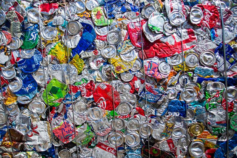 Bundles of recyclable aluminum sit awaiting shipment at Waste Management Utah's Materials Recovery Facility in West Jordan, Utah, on Friday, May 3, 2019. Aluminum is the facility's most valuable product that is extracted from the incoming trash.