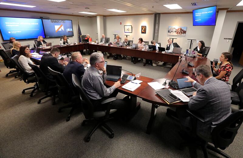 The Utah State Board of Education meets in Salt Lake City on Aug. 5, 2021.