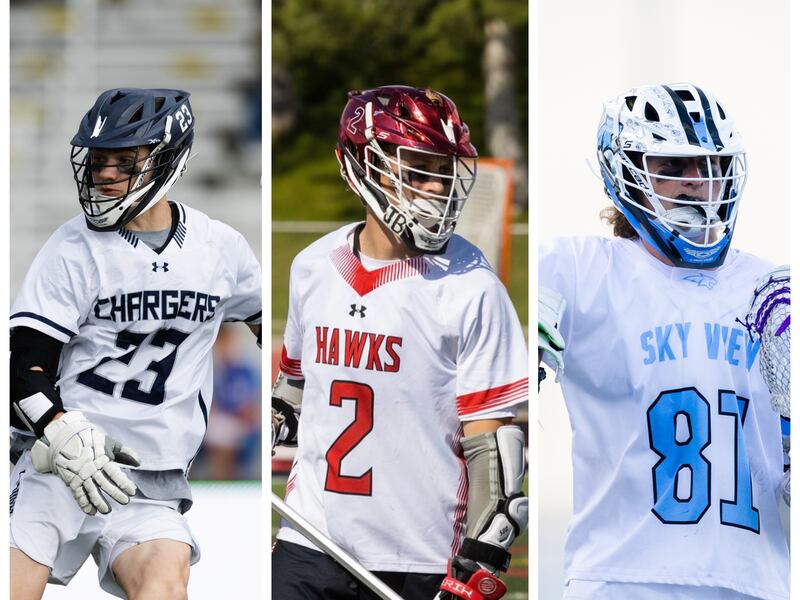 From left to right: Corner Canyon’s Blake Franckowiak, Alta’s Berkley Horoba and Sky View’s Sean Tempest.