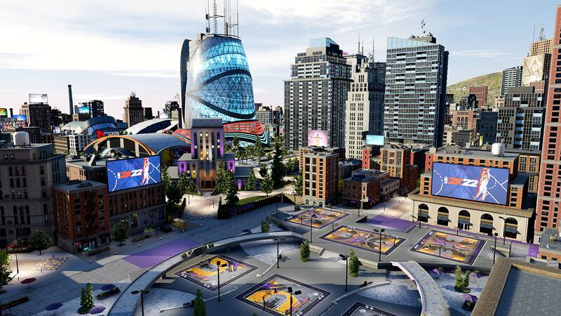 A look at the NBA 2K22 City in the MyCareer mode.