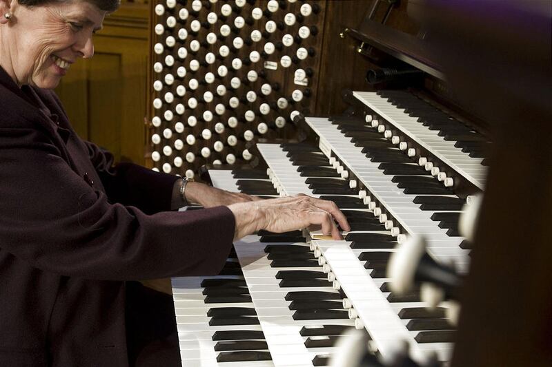 Bonnie Goodliffe plays at the Tabernacle on Temple Square.