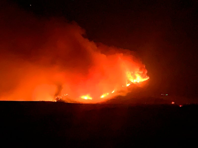 The Robertson Draw fire burns in Montana.