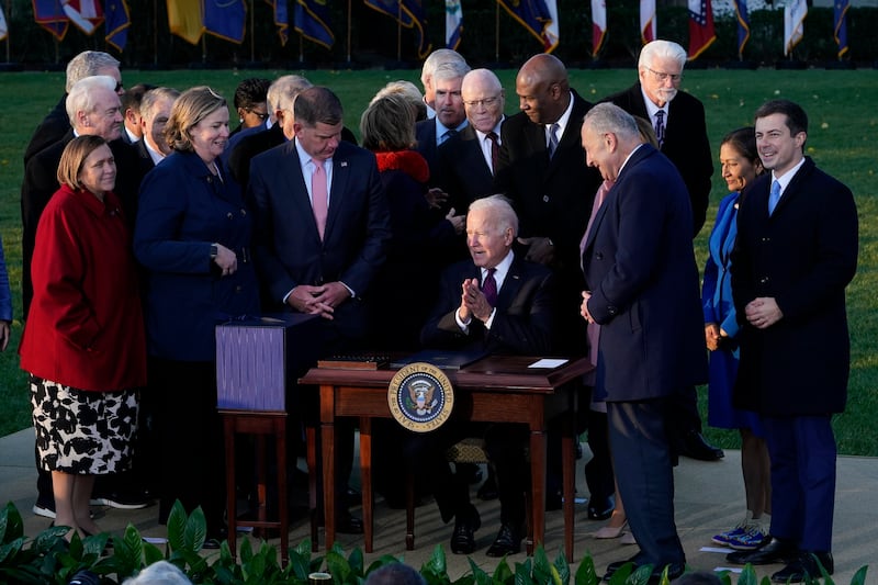 President Biden signs the $1.2 trillion infrastructure bill.