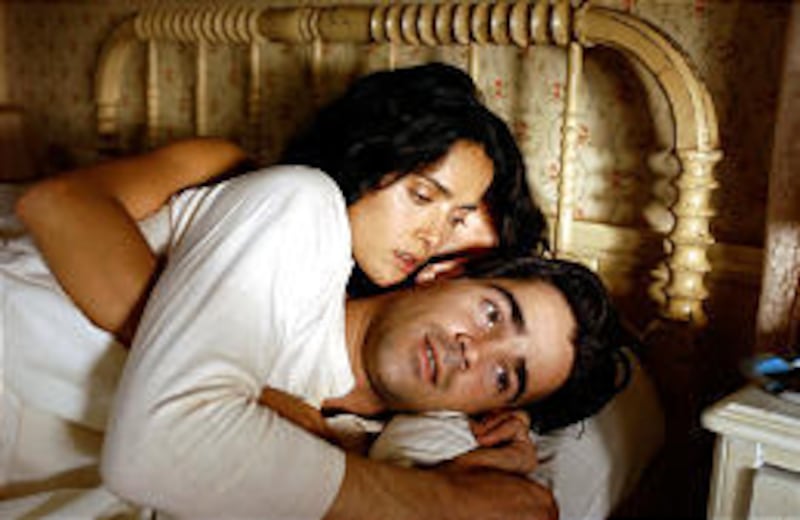 Camilla Lopez (Salma Hayek) finds her life complicated when she meets Arturo Bandini (Colin Farrell) in the sorry "Ask the Dust."