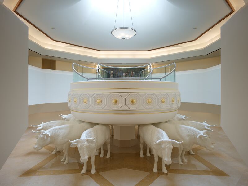 The baptistry of the San Diego California Temple.