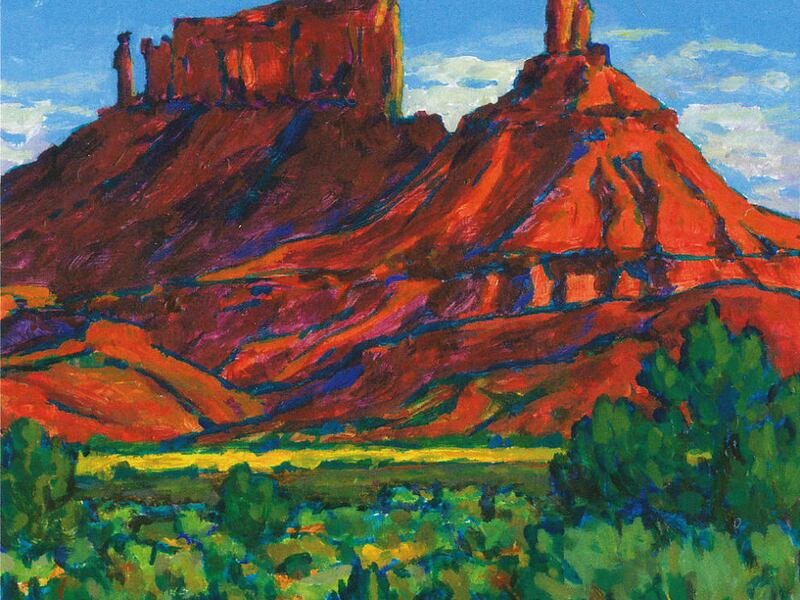 "Castle Towers," by Royden Card, is currently on display at the I.J. & Jeanne Wagner Jewish Community Center.