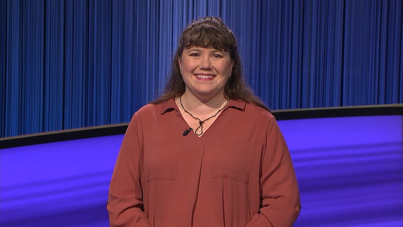 Suzanne Zgraggen is pictured on “Jeopardy!” Zgraggen, who is a BYU graduate and works in the Hogle Zoo’s education department, competed on the Jan. 10 episode of “Jeopardy!”