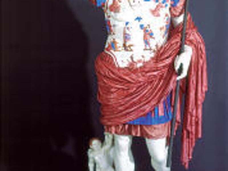 A reproduction of a white statue of Emperor August, dating to 20 B.C., is part of the Vatican's "The Colors of White" exhibition.