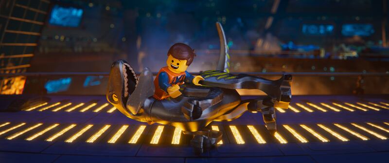 Emmet, voiced by Chris Pratt, in a scene from "The Lego Movie 2: The Second Part."