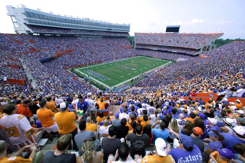 Florida fans watch a game at Ben Hill Griffin Stadium.
