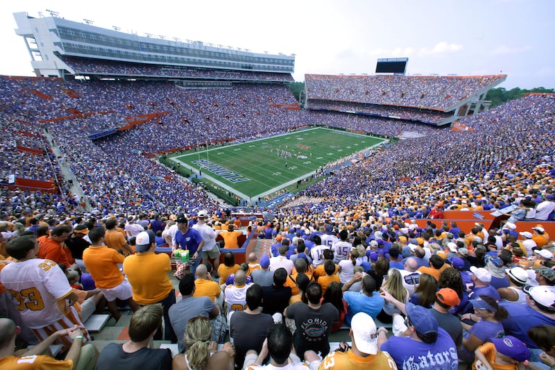 Florida fans watch a game at Ben Hill Griffin Stadium.