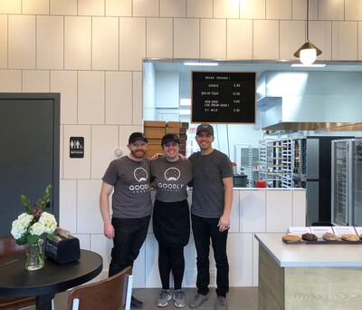The Goodly Cookies team from left: Brandon Plewe (founder), Hailee Henson (COO) and Clay Rockwood (founder).