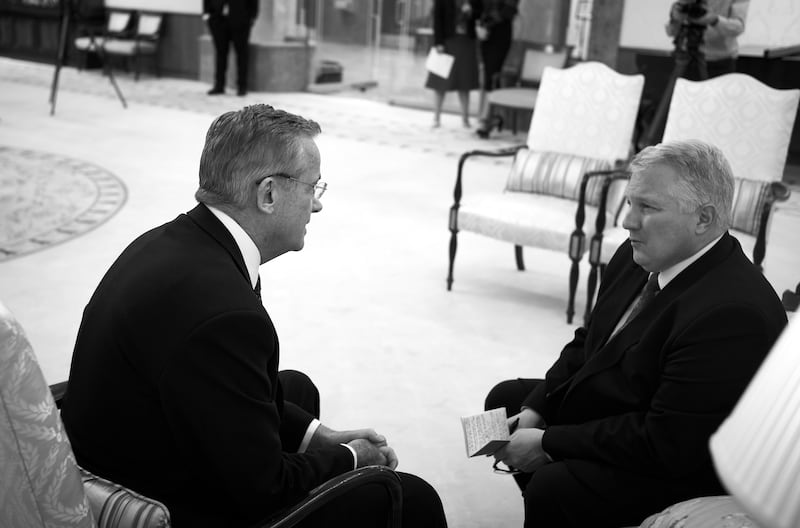 Elder Patrick Kearon of the Quorum of the Twelve Apostles talks with Deseret News reporter Tad Walch on Jan. 23, 2024.