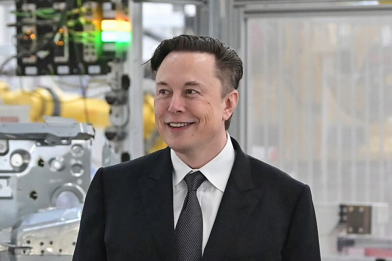 Tesla CEO Elon Musk attends the opening of the Tesla factory Berlin Brandenburg in Gruenheide, Germany, on March 22, 2022.