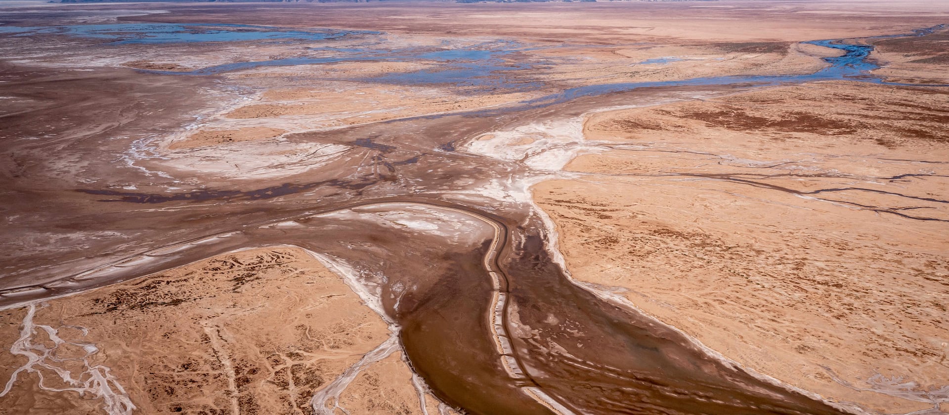 A small amount of water flows south in the Colorado River Delta in Baja California, Mexico, on June 23, 2022.