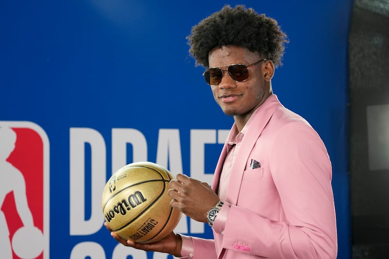 Taylor Hendricks arrives at Barclay’s Center before the NBA basketball draft, Thursday, June 22, 2023, in New York.
