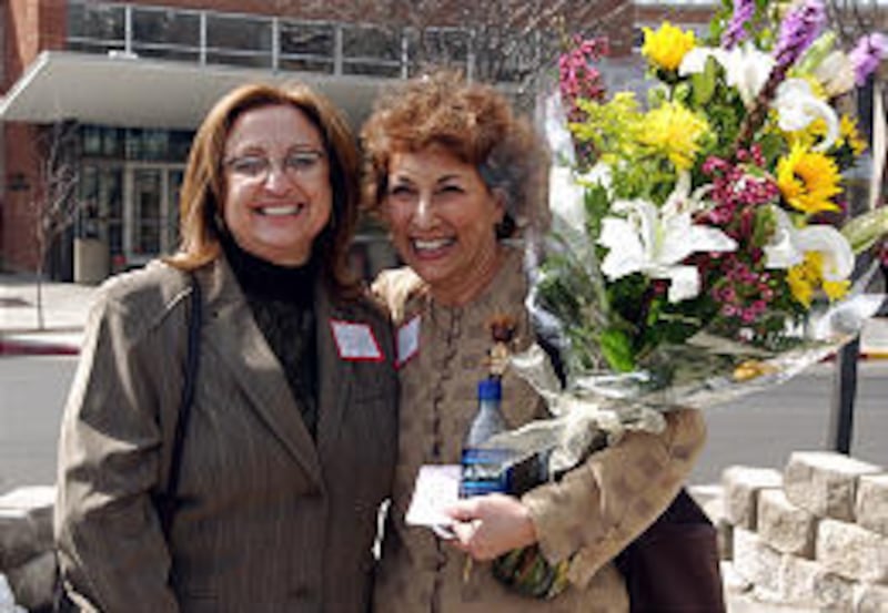 Joyce Valdez, left, and Alicia Suazo, widow of the late state Sen. Pete Suazo, participated in ceremonies that presented an award named after him.