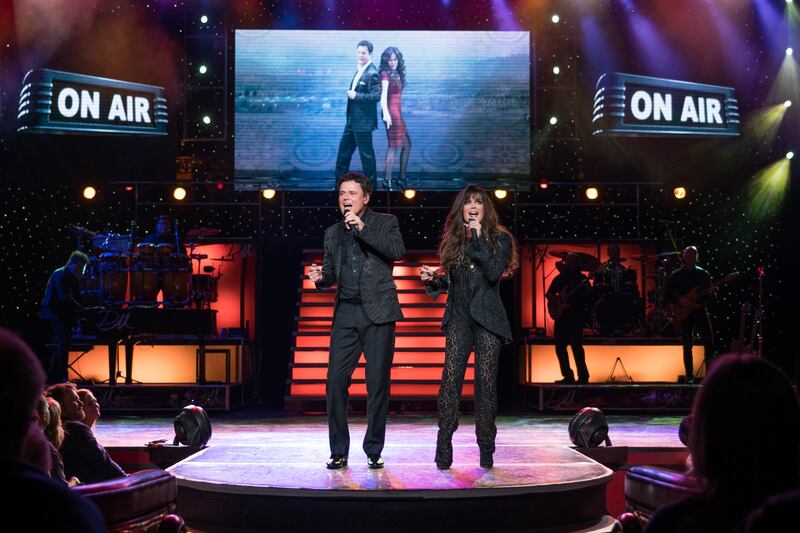 Donny and Marie Osmond performing at their long-running show at the Flamingo Hotel in Las Vegas.