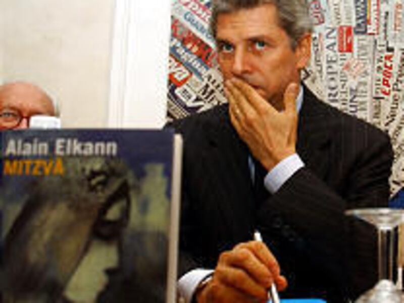 Writer Alain Elkann answers journalists' questions during the presentation of his latest book "Mitzva."