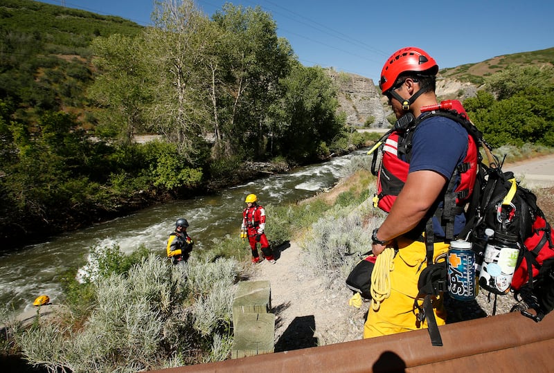Searchers on Tuesday, May 30, 2017, look for a 4-year-old girl who fell into the Provo River on Monday. The body of London DeDios was found Tuesday morning, trapped in debris about a mile from where she fell in Monday afternoon. Both the girl's mother and