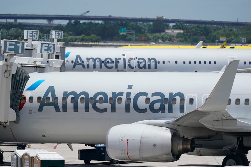 Two American Airlines Boeing 737s are shown at the Fort Lauderdale-Hollywood International Airport in Fort Lauderdale, Fla.