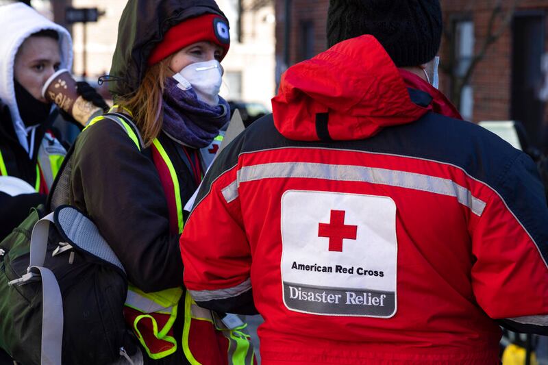 American Red Cross Disaster Relief team members.