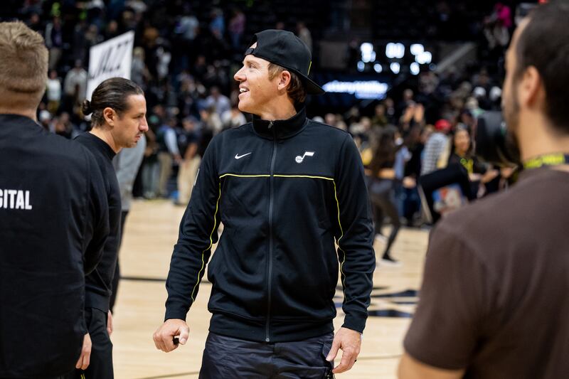 Utah Jazz owner Ryan Smith walks off the court at the Delta Center in Salt Lake City.
