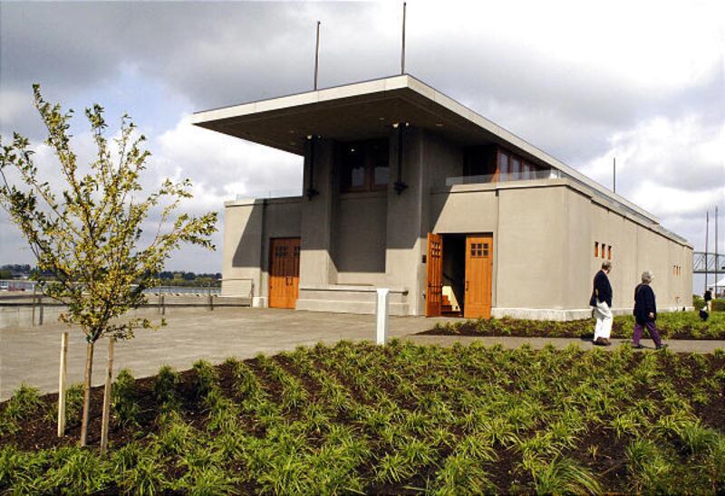 Rowing Boathouse designed by Frank Lloyd Wright is on the Niagara River in Buffalo, N.Y.