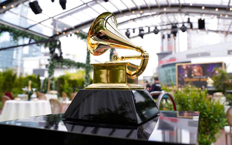 A decorative Grammy at the 63rd annual Grammy Awards.