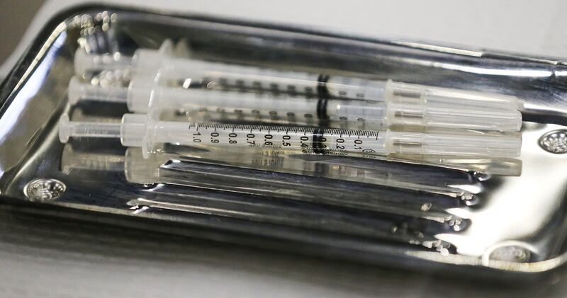 Syringes filled with the Pfizer-BioNTech COVID-19 vaccine are pictured at a Davis County Health Department vaccination clinic at the Legacy Events Center in Farmington on Thursday, March 11, 2021.