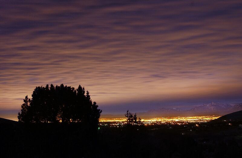 Clouds cover the Salt Lake Valley, blocking the Leonid meteor shower from sight in 2002. Another shower is likely on Nov. 17 and 18, 2023.