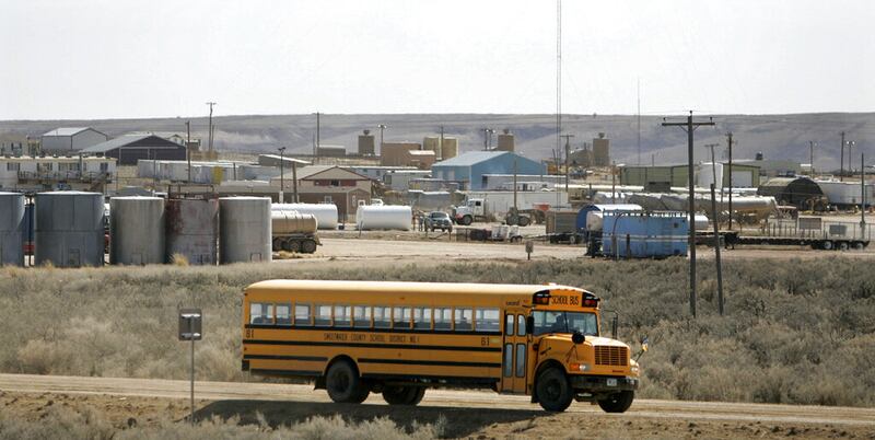 A school bus in Wyoming.