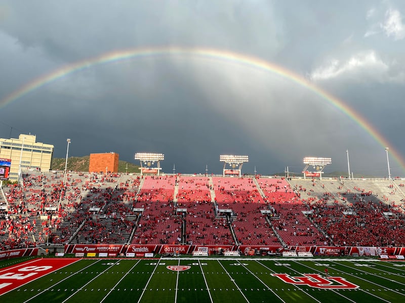 After a storm delayed the Utah-Weber State football game on Sept. 2, a rainbow welcomed everyone back to their seats.