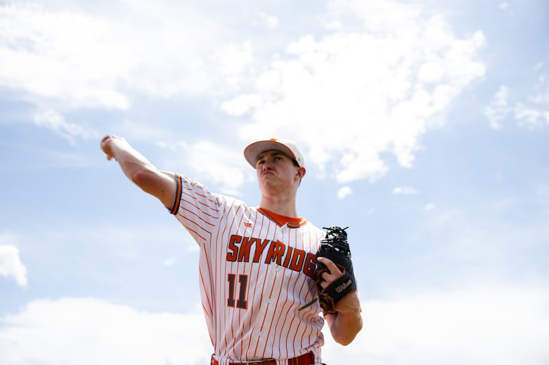 Skyridge’s Tyler Ball throws a pitch