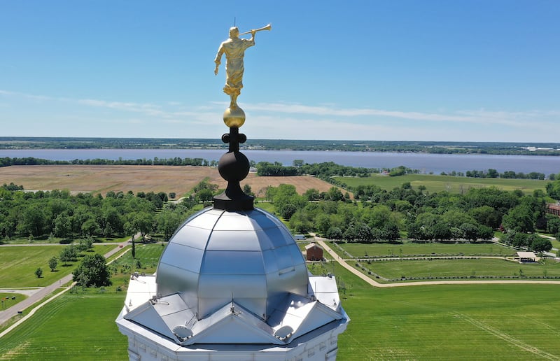The Nauvoo Illinois Temple of The Church of Jesus Christ of Latter-day Saints in Nauvoo, Illinois, in 2021.