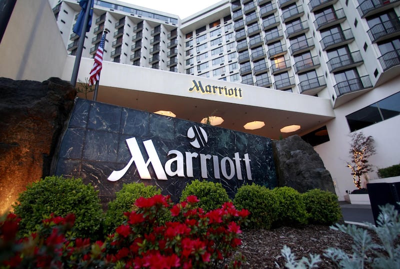 FILE - This April 20, 2011 file photo shows Portland Marriott Downtown Waterfront in Portland, Ore. Marriott International has cleared one of its major hurdles on its journey to acquire rival Starwood and become the world's largest hotel chain. Sharehold